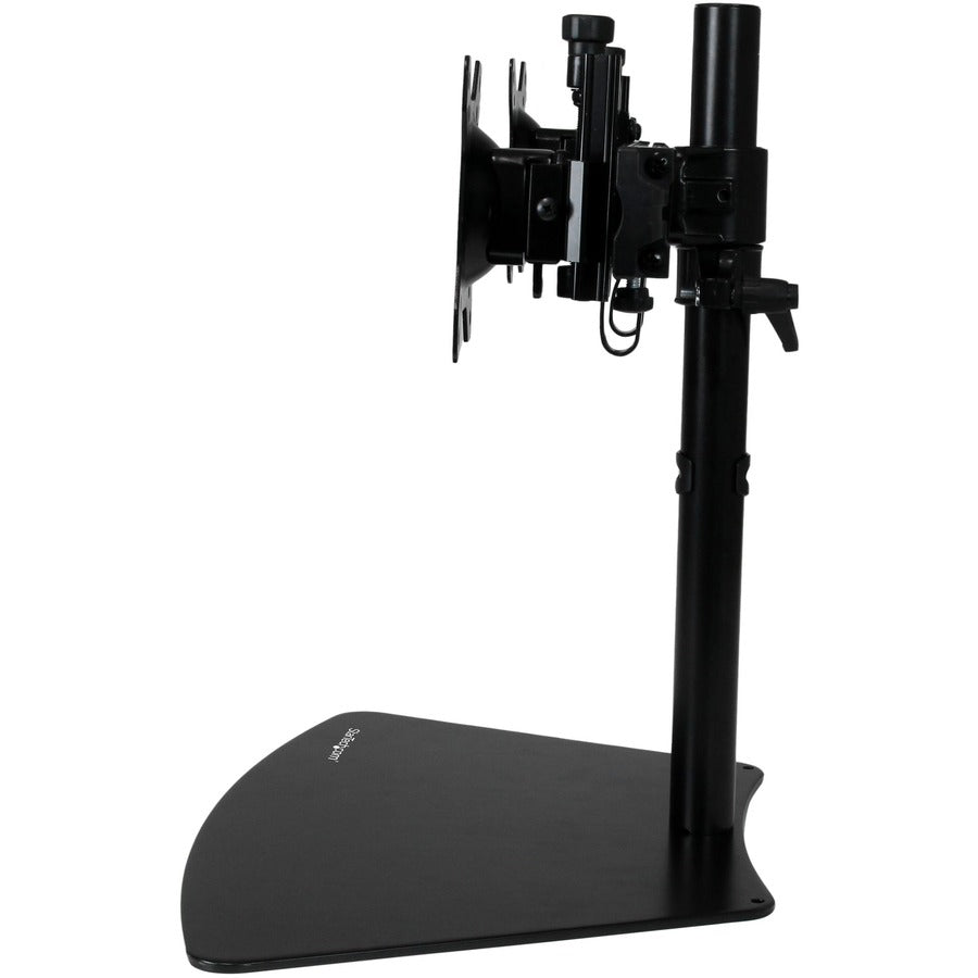 StarTech.com Support pour écran double, horizontal, pour écrans VESA jusqu'à 24 pouces (17,6 lb/8 kg), noir, support d'écran réglable, acier et aluminium ARMBARDUO