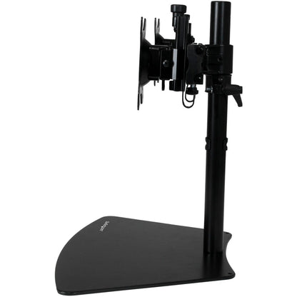 StarTech.com Support pour écran double, horizontal, pour écrans VESA jusqu'à 24 pouces (17,6 lb/8 kg), noir, support d'écran réglable, acier et aluminium ARMBARDUO