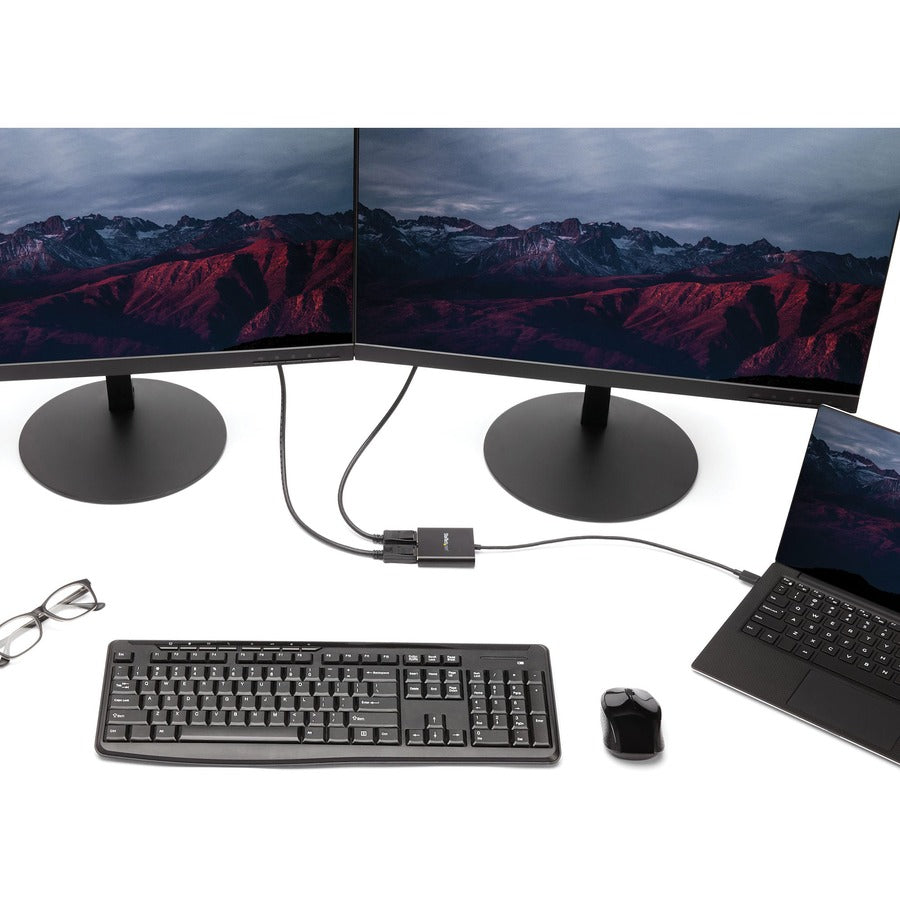 StarTech.com USB-C to Dual DisplayPort 1.2 Adapter, USB Type-C Multi-Monitor MST Hub, Dual 4K 30Hz DP Display Extender/Splitter, Windows MSTCDP122DP