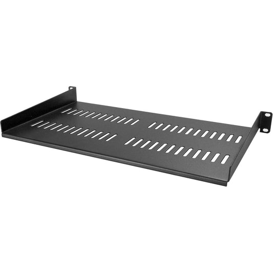 StarTech.com Étagère pour rack de serveur ventilée 1U - Plateau de montage en rack en porte-à-faux fixe de 25,4 cm de profondeur pour boîtier de données/audiovisuel/réseau de 48,3 cm avec écrous à cage CABSHELFV1U
