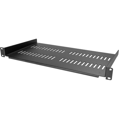 StarTech.com Étagère pour rack de serveur ventilée 1U - Plateau de montage en rack en porte-à-faux fixe de 25,4 cm de profondeur pour boîtier de données/audiovisuel/réseau de 48,3 cm avec écrous à cage CABSHELFV1U