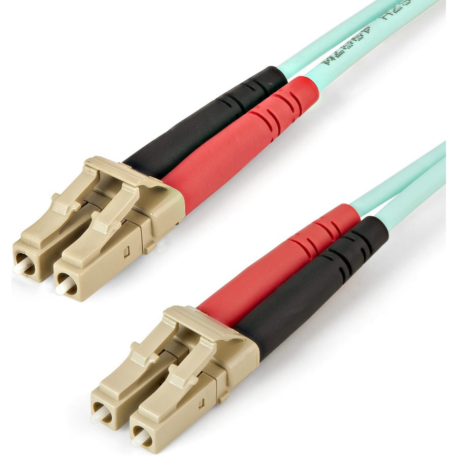 Câble à fibre optique multimode LC/UPC vers LC/UPC OM4 de 1 m (3 pi), 50/125 µm, 100G, faible perte d'insertion, cordon de raccordement à fibre optique LSZH 450FBLCLC1
