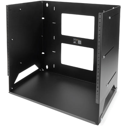 StarTech.com Rack réseau mural ouvert à 2 montants 8U avec étagère intégrée et profondeur réglable, rack informatique pour équipement informatique, TAA~ WALLSHELF8U