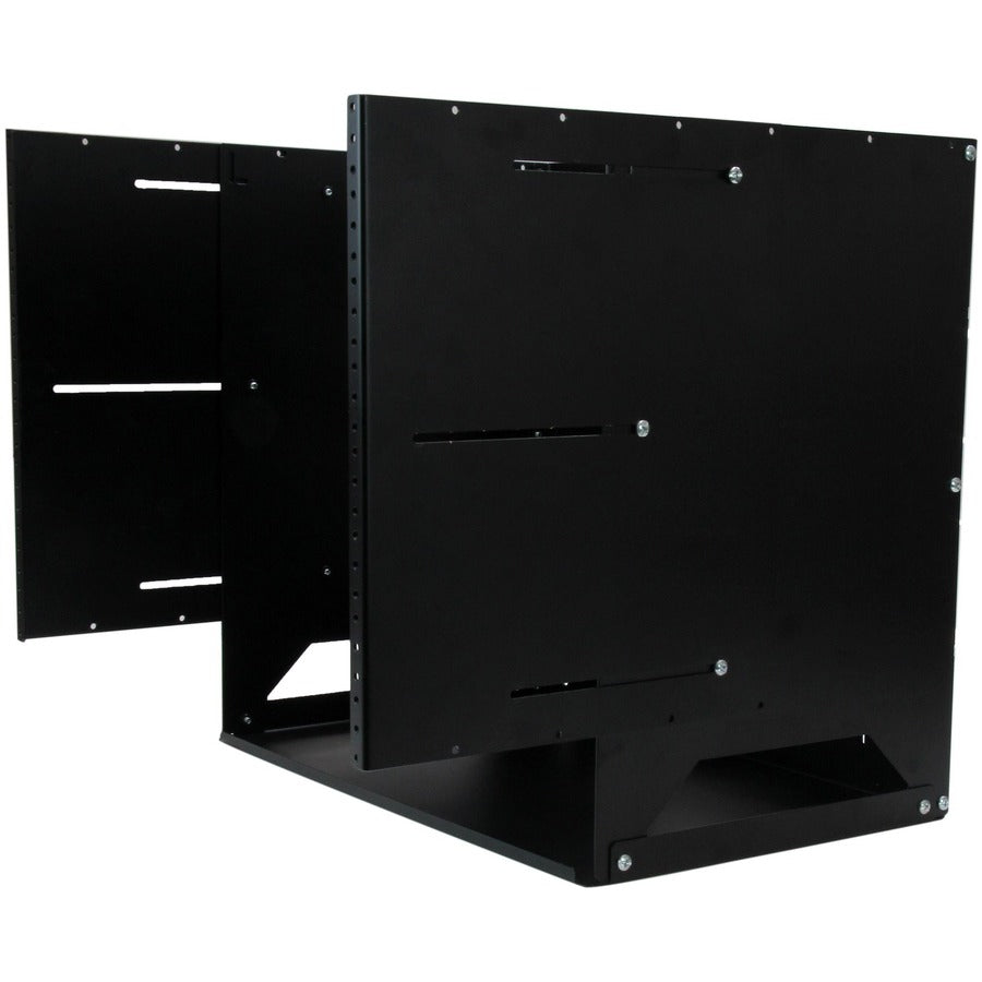 StarTech.com Rack réseau mural ouvert à 2 montants 8U avec étagère intégrée et profondeur réglable, rack informatique pour équipement informatique, TAA~ WALLSHELF8U