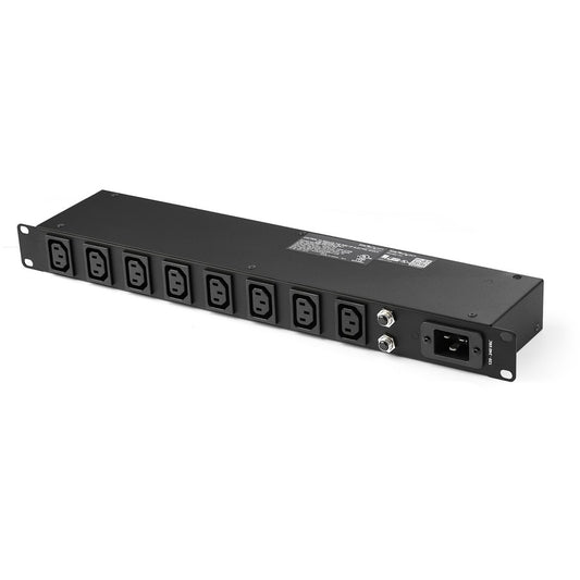 StarTech.com PDU 1U 19" 8 ports pour montage en rack, bloc d'alimentation/multiprise pour montage en rack à prise IEC C13, parasurtenseur pour rack de serveur horizontal 16 A 240 V PDU08C13H