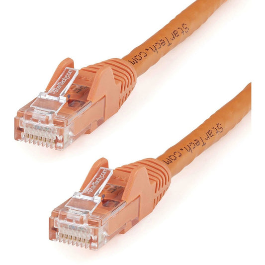 Câble Ethernet CAT6 StarTech.com de 1,8 m - Orange - Gigabit sans accroc - 100 W PoE UTP 650 MHz - Cordon de raccordement de catégorie 6 - Câblage certifié UL/TIA N6PATCH6OR