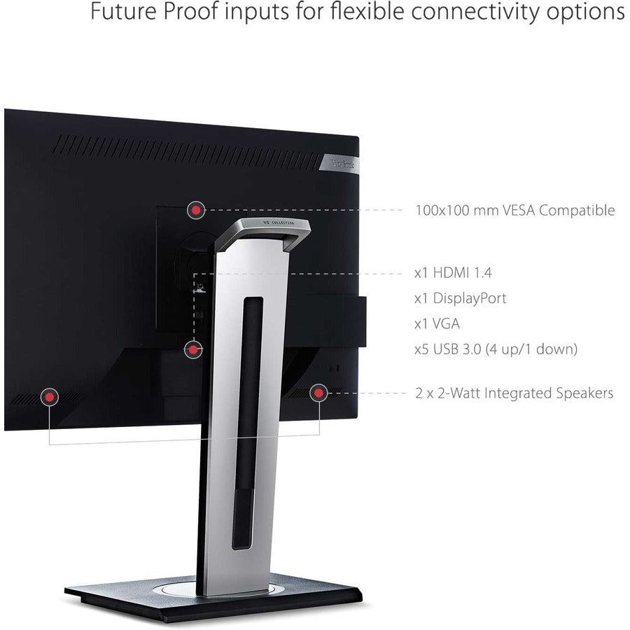 Moniteur LED Full HD ViewSonic Graphic VG2448 de 24 pouces - 16:9 - Noir VG2448