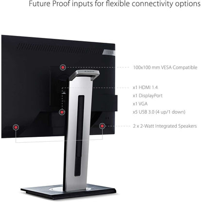 Moniteur LED Full HD ViewSonic Graphic VG2448 de 24 pouces - 16:9 - Noir VG2448