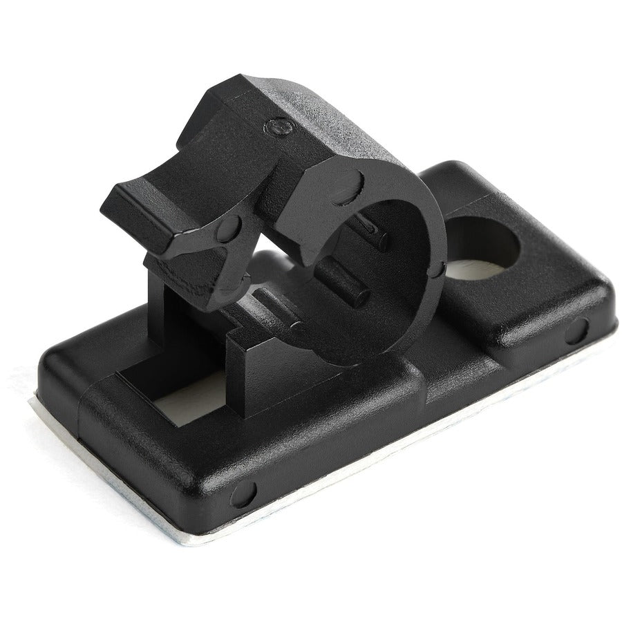 StarTech.com Lot de 100 clips de gestion de câbles auto-adhésifs - Organiseur de câbles Ethernet/réseau/bureau - Support/pince de câble adhésif noir CBMCC1