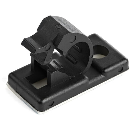 StarTech.com Lot de 100 clips de gestion de câbles auto-adhésifs - Organiseur de câbles Ethernet/réseau/bureau - Support/pince de câble adhésif noir CBMCC1