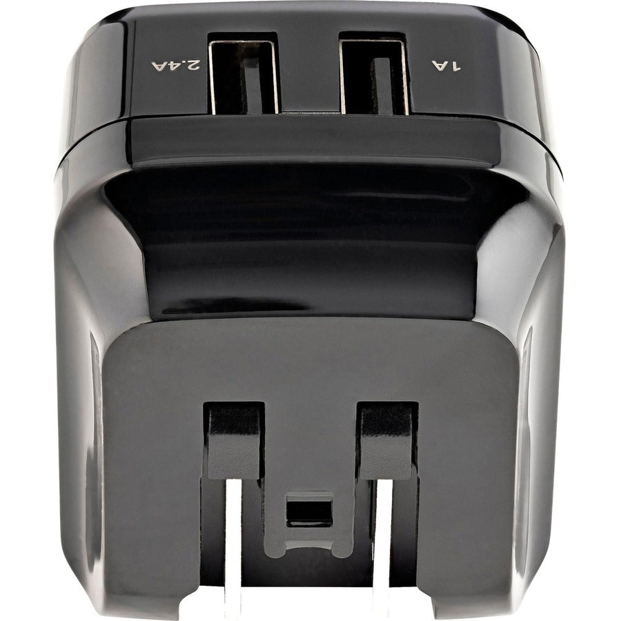 Chargeur mural USB 2 ports StarTech.com, concentrateur de chargeur mural 17 W (port 2,4 A et 1 A), adaptateur d'alimentation double USB-A, chargeur portable pour téléphones/tablettes USB2PACUBK