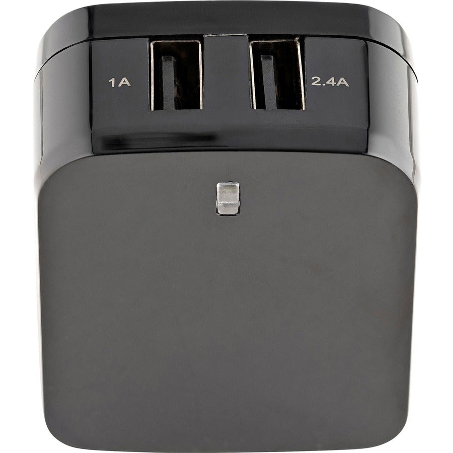 Chargeur mural USB 2 ports StarTech.com, concentrateur de chargeur mural 17 W (port 2,4 A et 1 A), adaptateur d'alimentation double USB-A, chargeur portable pour téléphones/tablettes USB2PACUBK