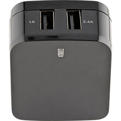Chargeur mural USB 2 ports StarTech.com, concentrateur de chargeur mural 17 W (port 2,4 A et 1 A), adaptateur d'alimentation double USB-A, chargeur portable pour téléphones/tablettes USB2PACUBK