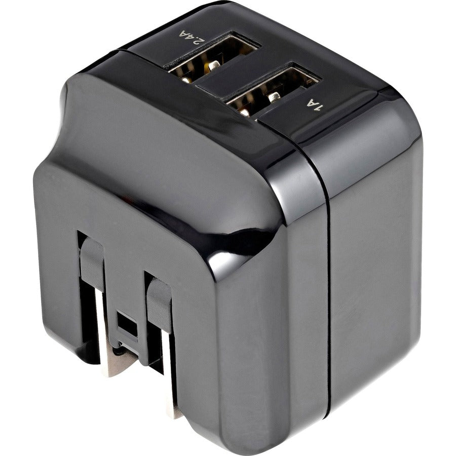 Chargeur mural USB 2 ports StarTech.com, concentrateur de chargeur mural 17 W (port 2,4 A et 1 A), adaptateur d'alimentation double USB-A, chargeur portable pour téléphones/tablettes USB2PACUBK