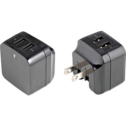 Chargeur mural USB 2 ports StarTech.com, concentrateur de chargeur mural 17 W (port 2,4 A et 1 A), adaptateur d'alimentation double USB-A, chargeur portable pour téléphones/tablettes USB2PACUBK