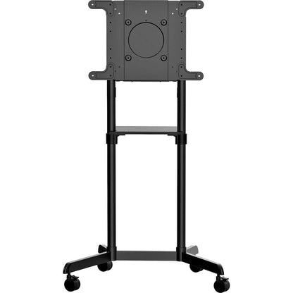 StarTech.com Mobile TV Cart, Support TV portable à roulettes, Support d'écran VESA 37-70 pouces (154 lb/70 kg), Étagère et rangement, Écran rotatif/inclinable MBLTVSTNDEC