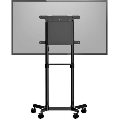 StarTech.com Mobile TV Cart, Support TV portable à roulettes, Support d'écran VESA 37-70 pouces (154 lb/70 kg), Étagère et rangement, Écran rotatif/inclinable MBLTVSTNDEC