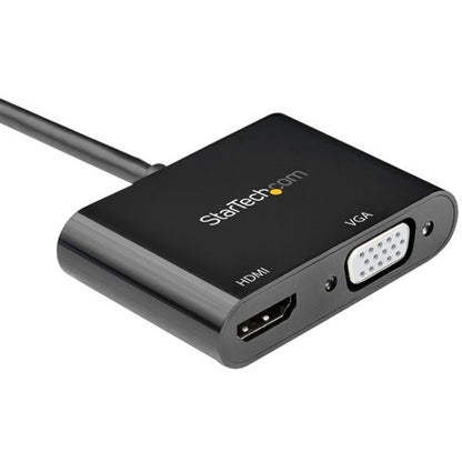 Adaptateur StarTech.com DisplayPort vers HDMI VGA - Convertisseur de moniteur DP 1.2 HBR2 vers HDMI 2.0 4K 60 Hz ou VGA - Adaptateur d'affichage vidéo numérique DP2VGAHD20