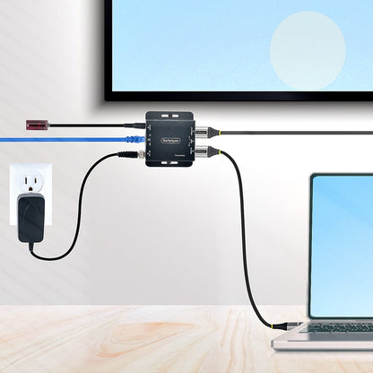StarTech.com Extendeur HDMI sur CAT6/CAT5, Extendeur HDMI sur Ethernet PoC 4K 30 Hz/130 pieds, Kit émetteur et récepteur HDMI, Extension IR EXTEND-HDMI-4K40C6P1