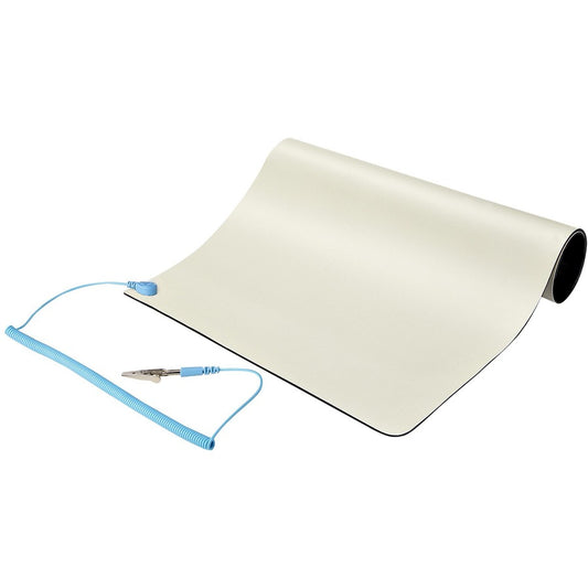 StarTech.com Tapis antistatique 28 x 45 cm, tapis ESD pour réparation électronique sur tables ou bureaux, tapis de travail flexible, fil de terre détachable SM-ANTI-STATIC-MAT