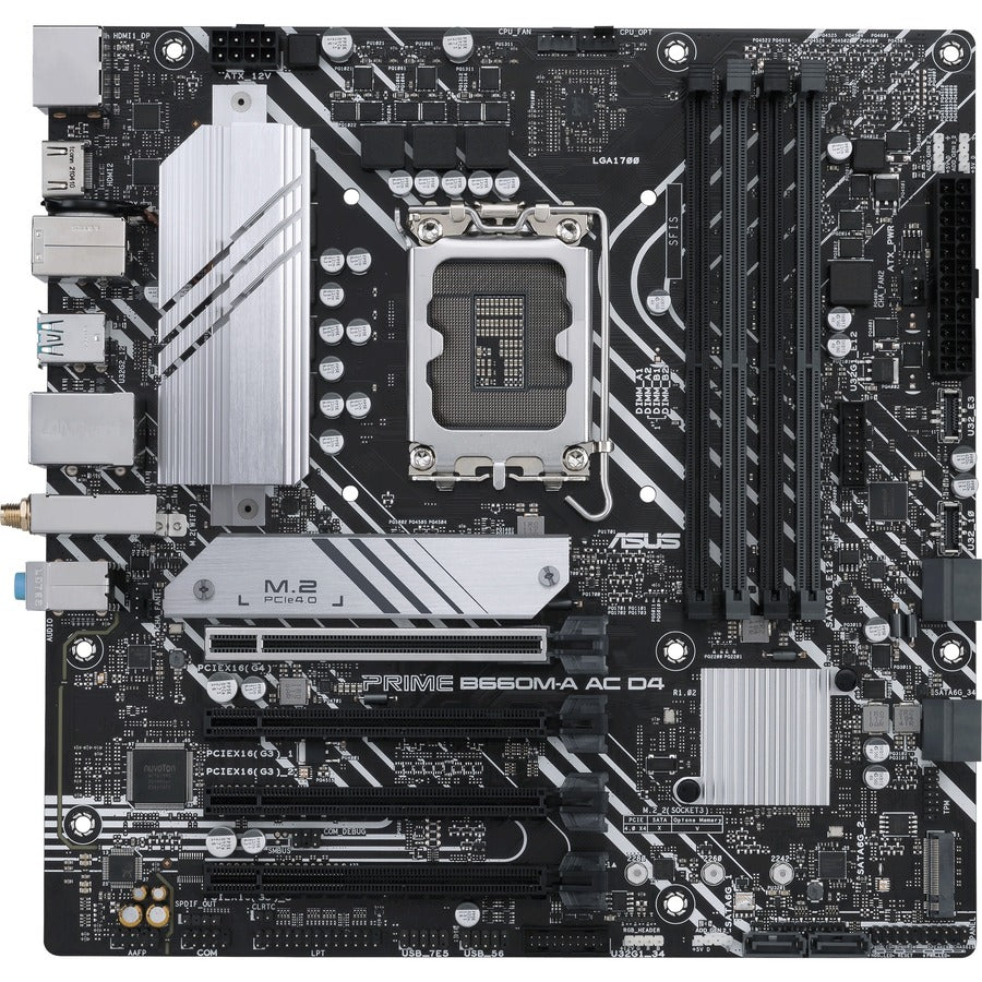 Carte mère de bureau Asus Prime B660M-A AC D4 - Chipset Intel B660 - Socket LGA-1700 - Mémoire Intel Optane compatible - Micro ATX PRIME B660M-A AC D4