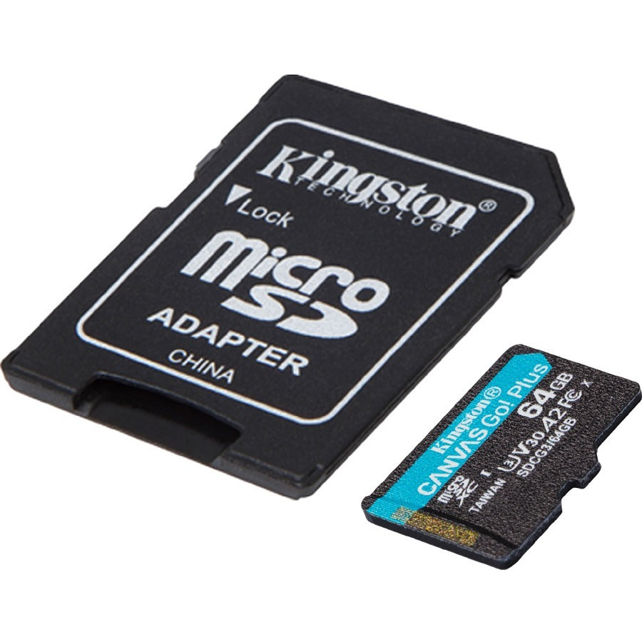 Carte microSDXC Kingston Canvas Go! Plus 64 Go Classe 10/UHS-I (U3) V30 SDCG3/64GBCR