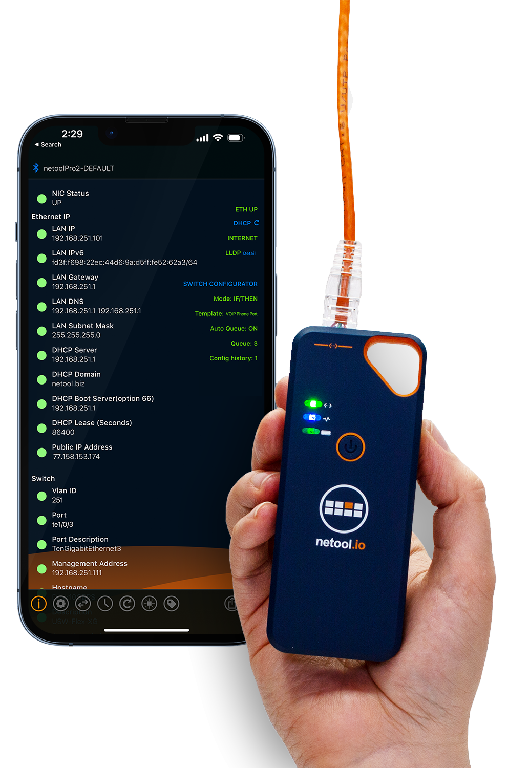 Appareil d'analyse de données Netool.io Pro2 